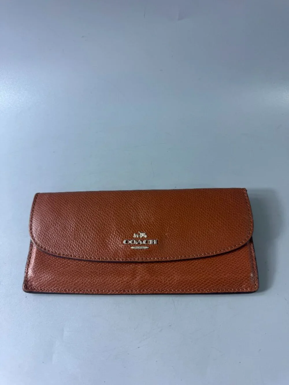 Coach Brown Leather Flap Continental Wallet